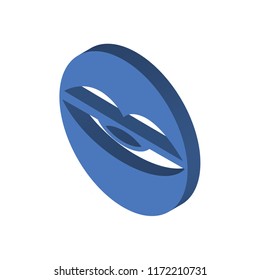 Lip isometric left top view 3D icon