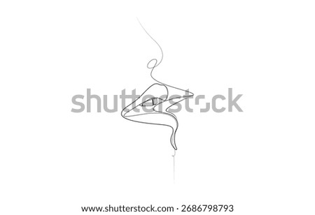 lip kiss continuous one line art drawing