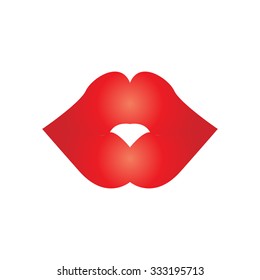 lip kiss flat icon, vector