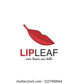 lip leaf logo unique design