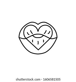 lip line icon. Elements of valentines day illustration icons. Signs, symbols can be used for web, logo, mobile app, UI, UX