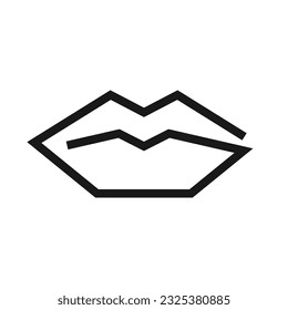 Lip line icon. Flat design vector. Eps 20.