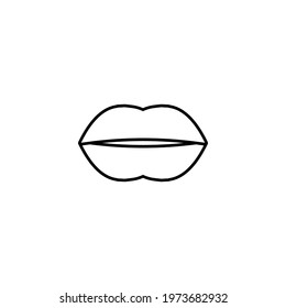 Lip line icon. Simple style woman fashion poster background symbol. Logo design element. T-shirt printing. Vector for sticker.