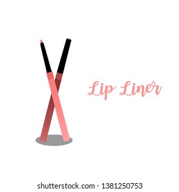 Lip Liner, Lip pencil in packaging opened, Two colors in nude tone,in front view