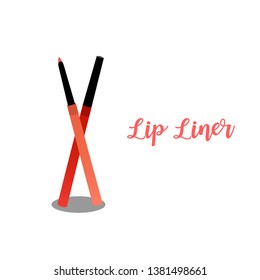 Lip Liner, Lip pencil in packaging opened and closed, Two colors in orange tone,in front view