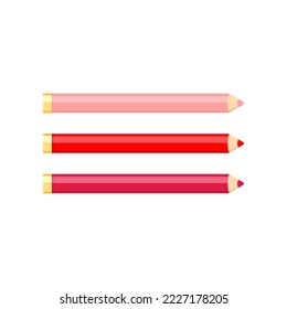 Lip-Liner Cartoon-Illustration. Unterschiedliche Lippenflechten. Hautpflege, Beauty-Konzept