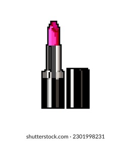 vectores retro de arte de píxeles del juego de maquillaje de lápiz labial. maquillaje de lápiz labial de bits. ilustración vintage antigua