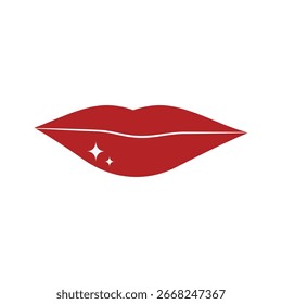 ícone do logotipo do lábio ilustração plana