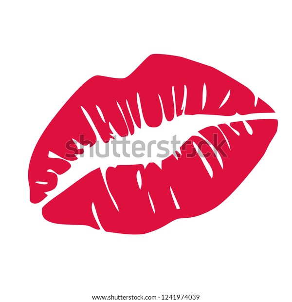 唇のロゴ 口紅を印刷します キスのラベル セクシーな唇 レディの笑顔 メイクアップのサンプルベクターイラスト のベクター画像素材 ロイヤリティフリー