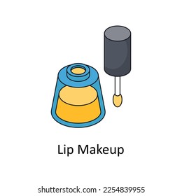 Lip Makeup Vector Isometric Filled Outline icon for your digital or print projects.