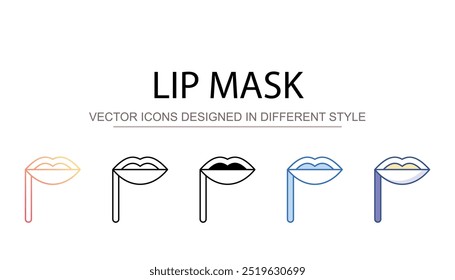 Lip Mask icon design with white background stock illustration