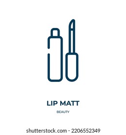 Lip matt icon. Linear vector illustration from beauty collection. Outline lip matt icon vector. Thin line symbol for use on web and mobile apps, logo, print media.