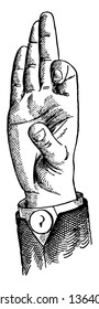 Lip Mixed Glide combining the characteristics of certain central aperature consonants with the wide or expanded quality of vowels, vintage line drawing or engraving illustration.