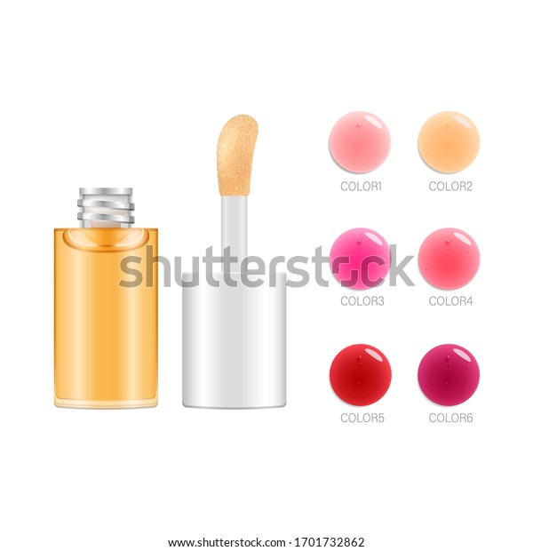 Download Lip Oil Packaging Template Yellow Liquid Stock Vector Royalty Free 1701732862 PSD Mockup Templates