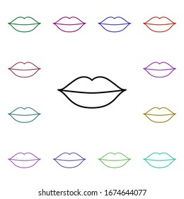 Lip, organ multi color style icon. Simple thin line, outline vector of human organ icons for ui and ux, website or mobile application