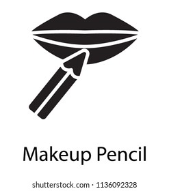 Lip outline with the help of pencil characterizing lip liner 