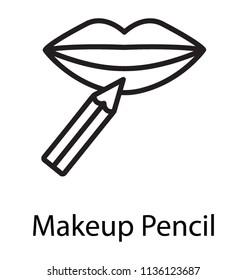 
Lip outline with the help of pencil characterizing lip liner 
