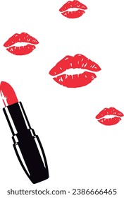 lip paint illustration with red lips