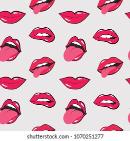 lip pattern. lips and mouth vector illustration