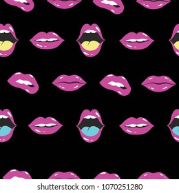 lip pattern. lips and mouth vector illustration