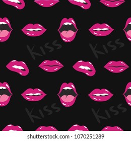 lip pattern. lips and mouth vector illustration