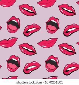 lip pattern. lips and mouth vector illustration