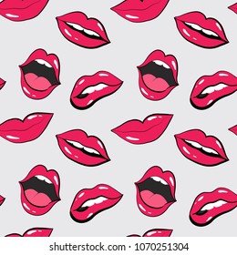lip pattern. lips and mouth vector illustration
