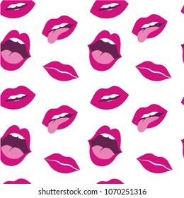 lip pattern. lips and mouth vector illustration