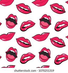 lip pattern. lips and mouth vector illustration