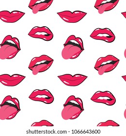 lip pattern.lips and mouth vector illustration