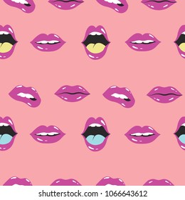 lip pattern.lips and mouth vector illustration