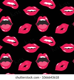 lip pattern.lips and mouth vector illustration