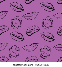 lip pattern.lips and mouth vector illustration