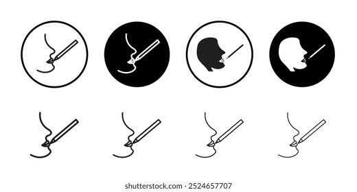 Lip pencil icon Collection of flat thin outline vector
