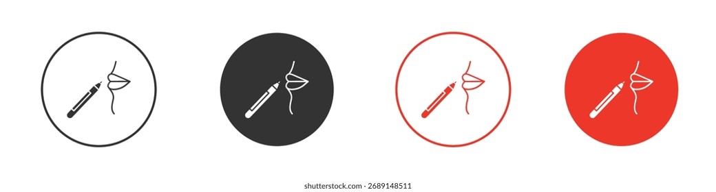 Lápis ícone Logotipos. Modelo de design de ícone de vetor plano