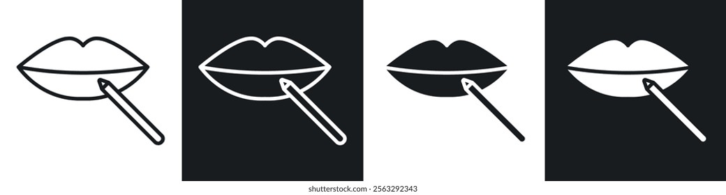 Lip pencil icon pack for app and website ui designs.