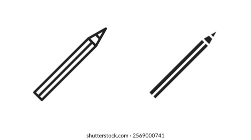Lip pencil icon set vector graphics designs