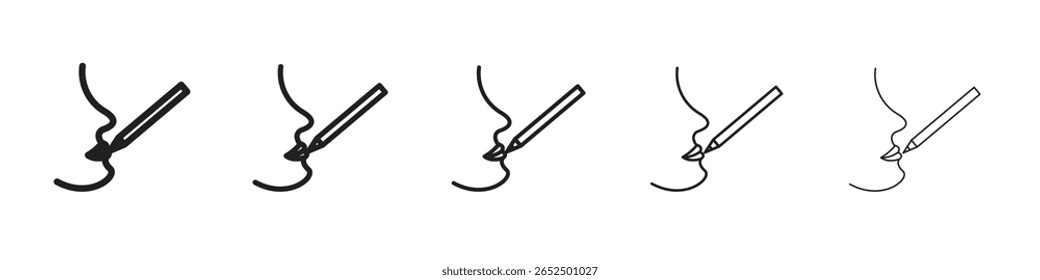 Lápis ícone vetor contorno conjunto sinal de ilustração