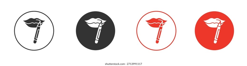 Lip pencil icon. web vector design