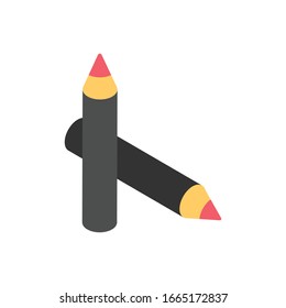Icono isométrico Lip Pencil. Ilustración de color vectorial 3d. aislado sobre fondo blanco