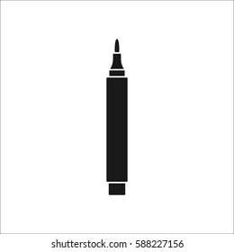 Lip Pencil marker symbol simple silhouette icon on background