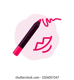 Lip pencil vector illustration