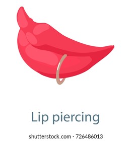 Lip piercing icon. Isometric illustration of lip piercing icon for web