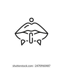 Lip piercing icon. Simple lip piercing icon for social media, app, and web design. Vector illustration