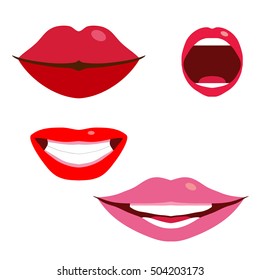 Set Vector Red Lips Various Types Stock Vector (Royalty Free) 463216736 ...