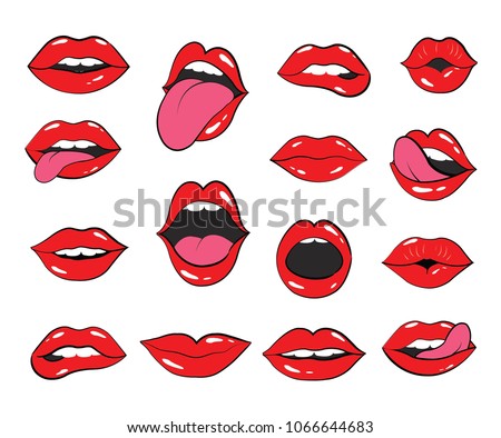 lip set.lips and mouth vector illustration