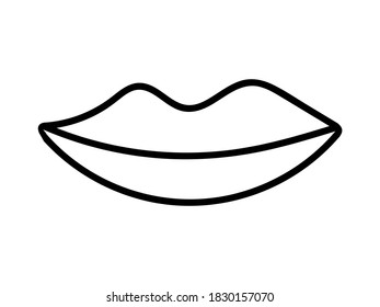 Lip Silhouette On White Background Vector Stock Vector (Royalty Free ...