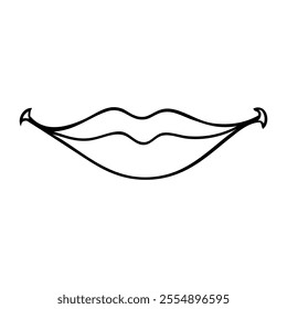 lip sketch vector illustration,isolated on white background,top view