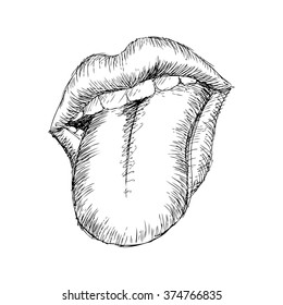 Lip. Sketchy style.
