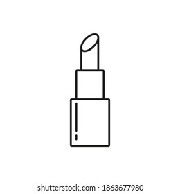 icono de lápiz labial de un icono de maquillaje para concepto móvil y aplicaciones web. Icono de lápiz labial delgado de línea se puede usar para web y móvil. Icono premium sobre fondo blanco